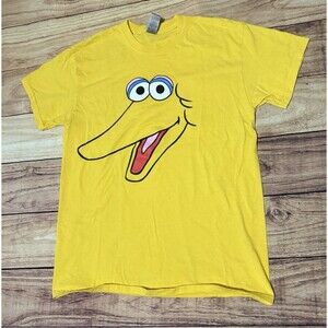 Sesame Street Mens Big Bird Big Happy Face Yellow T Shirt Size Medium M